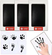 3PCS Baby Handprint and Footprint Kit, Baby Hand and Footprint Kit Inkless Print Pads Imprint Cards Paw Print Kit 6 Imprint Cards Baby Framed Photo Kit for Newborn Baby Feet Hands Family Keepsake