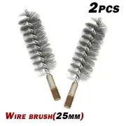 2pcs 25mm Steel Wire Pipe TubeChimney Cleaners Brush Cleaning Sweep System Kit