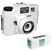Holga 173-120 Holgawood 120N Medium Format Camera (Casablanco) w/ BLK & WHT Film