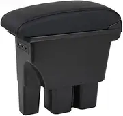 EXEGPLPVK Fit for Suzuki Fit for Jimny Armrest Box USB Charging Heighten Double Layer Central Store Content Cup Holder Ashtray Accessories 2019 2020(Black Black Lines)
