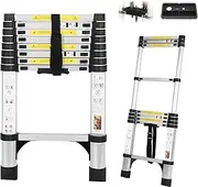 8.5FT Telescoping Ladder with Tool Tray, Extension Ladder Aluminum Folding Ladder Collapsible Ladder, Telescopic Ladders Foldable Extendable Ladder for Home Homeuse RV Attic Roof