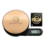 Battery Free Digital Kitchen Round Scale with LCD Display, Baking Cooking,and Meal prep 1g/0.01oz Units up to 5Kg/11Lb Weight, Tare Function (RG)