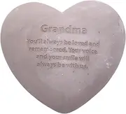 Wowser Heart Shaped Memorial Stone, Sympathy Gift, Remembrance Garden Accent, 6 Inches (Grandma)