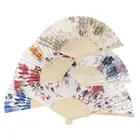 Silk Fan Chinese Japanese Style Folding Fan Wedding Fan Art Gifts Dance Hand.GO