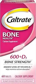 Caltrate 600+D3 Calcium & Vitamin D3 Supplement (60-Count Tablets)