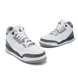 Nike 休閒鞋 Air Jordan 3 Retro GS 大童 女鞋 白 灰 午夜藍 三代 復刻 AJ3 DM0967-140