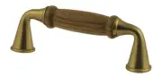 3" Solid Oak Insert Pull Solid Brass