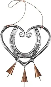 Aswalling 1 PCS Metal Heart-Shaped Horseshoe Wind Chimes Love Wind Chimes Garden Home Decoration