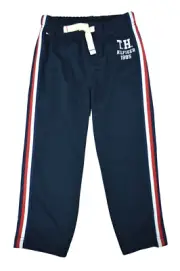 Tommy Hilfiger Boys Midnight Blue Side Stripe Straight Wide Pants, Sz M 9703-1