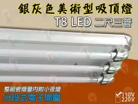 在飛比找Yahoo!奇摩拍賣優惠-T5達人 T8 LED 2尺3管 銀灰色美術型日光燈吸頂燈具