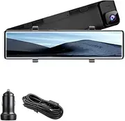 4K Video 12 Inch Car DVR Rear View Mirror Recorder Dash Cam IMX415 Ultra HD 3840 * 2160P Camera for Phone App(Single Lens and G,with 128G TF Card)