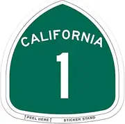California Route Highway 1 car bumper window sticker 4" x 4"