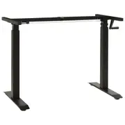Manual Height Adjustable Standing Desk Frame Hand Crank Black vidaXL