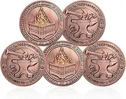 CHURYUML 5Pcs Dumpster Fire Challenge Coin Set - Hilarious Medallion for Staff Appreciation Gifts Going Away Gift for Coworker Dumpster Fire Desk Accessories Funny Office Pranks Present
