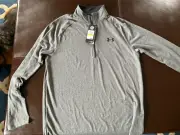 NWT Under Armor Performance HeatGear quarter zip pullover gray Medium