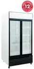 Upright Fridge Double Glass Door 1000L Exquisite Takeaway Restaurant