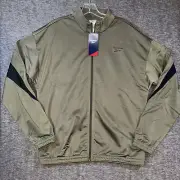 Reebok Mens Identity Vector Knit Full Zip Track Jacket Army Green Sz Large NEW