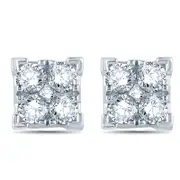 1 CT. T.W. Diamond Square Stud Earrings in 10K White Gold