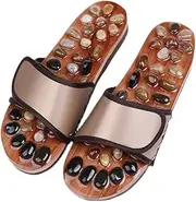 [GHYUB] Massage Slippers，Massage Bathroom Sandals for Men ，Reflexology Sandals for Home Shoes Shock Absorbing, Cushion Comfort & Arch Support with Natural Cobblestone Stones