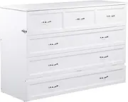 Deerfield Murphy Bed Chest Queen White with Charging Station
