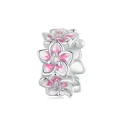 925 Sterling Silver Gradient Cherry Blossom Spacer Beads