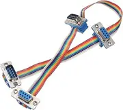 uxcell IDC Rainbow Wire Flat Ribbon Cable DB9 13.4 Inch Length 2.54mm Pitch Breadboard Jumper Wires with Screws RS485 RS232 Extension Cable for Electronic Projects Multi-Port Parallel Hub