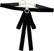[DEARMAMY] Bow Tie Blue Tie Tied Black Bow Brooch Pre Tux Uniform Bow Ties Bachelor Uniform Tie Jewelry Pure Color Tie Neck Belt Lady Tie Pure Color Uniform Tie Zinc Alloy Red