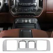 Power & USB Socket Panel Trim Decor Cover For Chevrolet Silverado 2014-18 Chrome (for: Chevrolet)