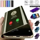 Clear Flip View Mirror Phone Case For Samsung S25 S24 S23 S22 S21 S20 S10 S9