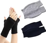 [TRADERPLUS] Women Fingerless Mittens Wrist Warmers Stretchy Knitted Half Fingers Thumb Hole Fingerless Gloves