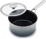 [Merten & Storck] European Crafted Steel Core Enameled Cookware, 2.1QT Saucepan Pot with Lid, Induction, PFAS & PTFE Free, Dishwasher Safe, Oven & Broiler Safe, Cloud Grey
