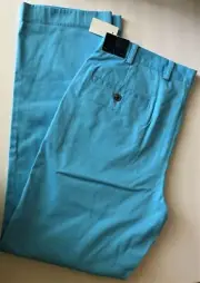 Brooks Brothers CLARK FIT MENS PANTS 34x30 NEW Blue NWT 34 Flat Front W34/L30