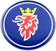 EU-Decals 32mm SAAB Blue Griffin Chrome Steering Wheel Badge Emblem Domed 3D Decal self-adhesive backing 9-3