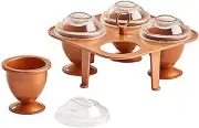 NWOB Egg Makers w/Egg Caddy Copper Chef Copper Egg holders w/lids & caddy