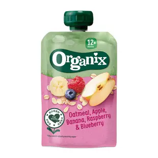 Organix 燕麥纖泥-蘋果香蕉覆盆莓12m+ 100g Babybio官方直營店