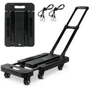 440lb Folding Hand Truck with 6 Wheels for Luggage and Office