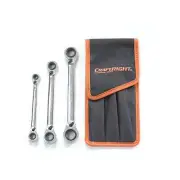 Craftright 4-IN-1 REVERSE COMBINATION WRENCH SET 3 Pieces, Chrome Vanadium Steel