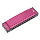 Harmonica 10 Holes 10 Tones C Key Harmonica Mouth Musical Instruments (Pink)