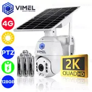 Solar Powered Security Camera 4G ULTRA HD 2K 128GB Construction PTZ Battery Site
