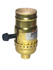NEW: TURN KNOB ON/OFF MEDIUM BASE LAMP SOCKETS BRASS PLATED lamp part