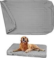 Joroamp Dog Bed Cover Replacement, Washable, Waterproof Large Pet Canvas Dog Crate Kennel Removable Heavy Duty Bed Covers with Zipper, 46x29x4 Inches(Gray)