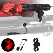 Hunting LED Flashlight Torch 500Yards Night Red Light,Remote Switch Scope Mount