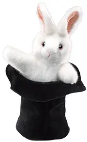 Rabbit In Hat Hand Puppet