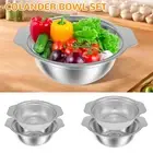 2 Pcs Stainless Steel Colander Microporous Strainers and Colanders with FlRcm