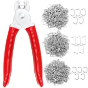 285 pcs Hog Rings with Straight Hog Ring Pliers Kit 3/4" 1/2" 3/8 "Galvanized...