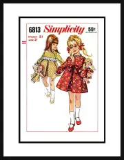 Simplicity 6813 Pattern Dress Toddler Girl Matching DOLL Frock PICK 2 3 4 5 6