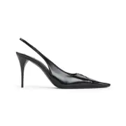 [Saint Laurent] Saint Laurent-Black Babylone 80 Calf Leather Pumps-Donna 39 IT