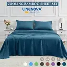 2000TC Cooliing Bamboo Sheet Set Fitted Flat Pillowcase Single Double Queen King