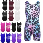 Kids Girls Gymnastics Jumpsuit Ballet Dance Leotard Cutout Back Ballroom Unitard