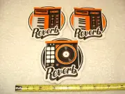 3 REVERB STICKERS. Keyboard. Turntable. DJ mixer programmer. vinyl peel & stick